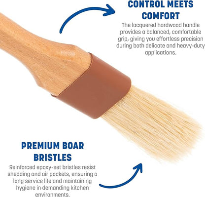 SPARTA Kitchen Basting Brush – 4037200 Basting Brush for Cooking Flat Boar Bristle Brush, Hardwood Handle for Kitchens, Restaurants, Catering, High Heat Food Prep, 1in