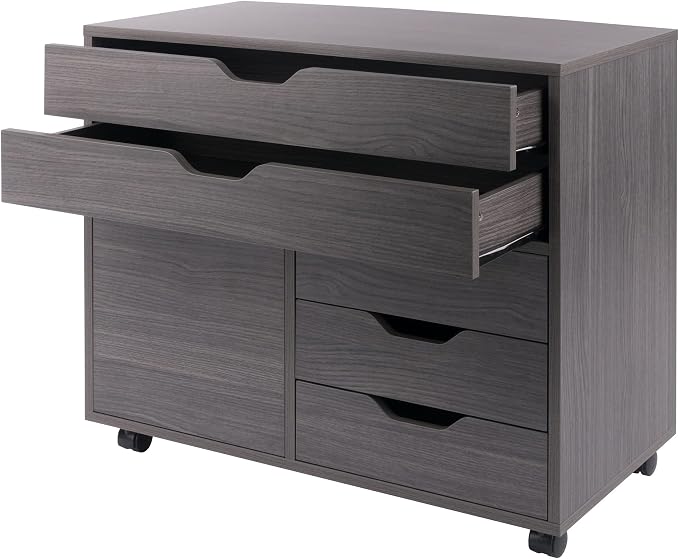 Winsome Halifax Mobile Storage Cabinet with Doors & Drawers, Stylish & Functional Home Storage Cabinet for Filing, Kitchen Organization, Moveable Furniture for Office, Dorms, Apartments