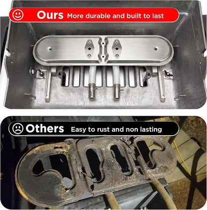 19 Inch Universal Gas Grill Burners, Stainless Steel Bar Burner, Grill Replacement Parts for Charbroil, Charmglow, Grill Master and Broil King Gas Grills