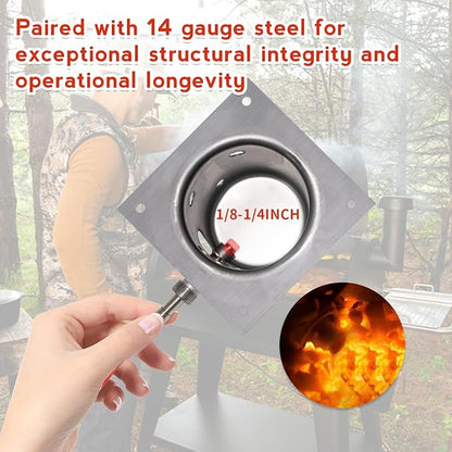 7-Hole Firepot & Hot Rod Igniter Kit Compatible with Traeger, Pit Boss, Camp Chef, Z Grills – Heavy Duty 14-Gauge Steel Burn Pot Assembly Replaces KIT0396 74254 (Includes Screws & Fuse)