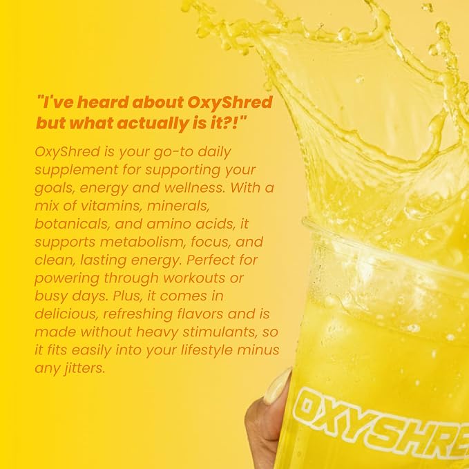 EHP Labs OxyShred Pre Workout Powder - Mango, 33 Servings | Supports Energy, Focus and Endurance with Acetyl L Carnitine and L Glutamine, Thermogenic Formula, Sugar Free, Zero Jitters