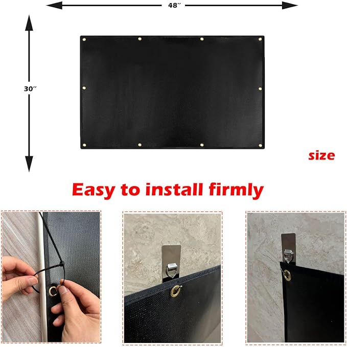 48x30'' Grill Mats for Outdoor Grill，Fireproof Heat Shield for Grill | Protecting Deck Railing Wall From Grill Heat and Oil Stain,Prevent Fence and Wall By BBQ Smoke.