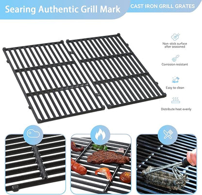 17.5 Inch 7637 Cooking Grates for Weber Spirit & Spirit II 200 Series Spirit E210 Spirit E220 Spirit S210 S220 with Front Control, Cast Iron Grates Replacement Parts for Weber Spirit 2 Burner E-210