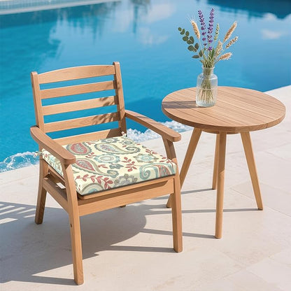 DYTXIII Set of 2 Outdoor Chair Cushions, Water Resistant 18.5"x16"x2" Square Seat Cushion for Patio Dining Chairs, High-Density Replacement Pads for Indoor Outdoor Furniture - Paisley Vintage