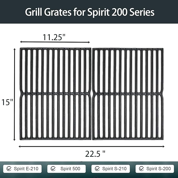 Utheer 15 Inch Grill Grate for Weber Spirit E/S 200 210 with Side Control, Spirit 500, Genesis Silver A, Grill Replacement Parts for Weber Spirit 7522, 15" x 23" Grill Grates
