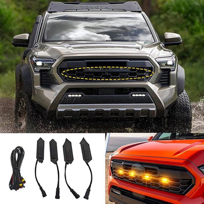 for Toyota Tacoma TRD Sport/Off Road/PreRunner 2024-2026 Front Grille LED Light Amber Light 4pcs Car Accessories