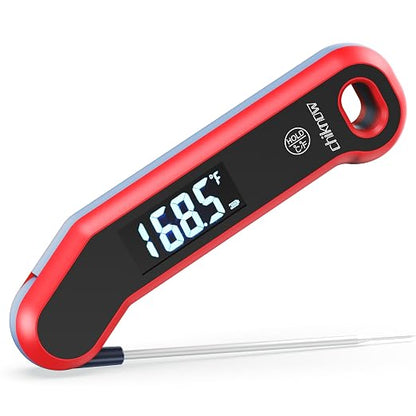 0.5 Sec Instant Read Meat Thermometer Digital with Auto Rotate Large LCD Display & Sleep Mode, ±0.5°F Accuracy, IP67 Waterproof Cooking Thermometer for BBQ Grill Smoker Candy