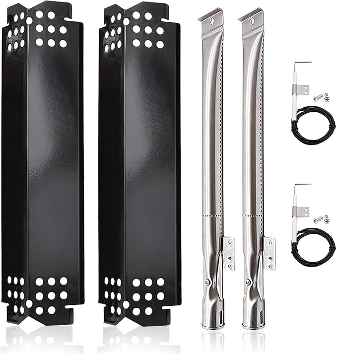 Criditpid Grill Replacement Parts for Nexgrill 2 Burner 720-0864M, 720-0864, 720-0830H, 720-0888N, 720-0864R, Grill Heat Plate Shields, Burners and Igniters for Nexgrill 720-0864M Replacement Parts