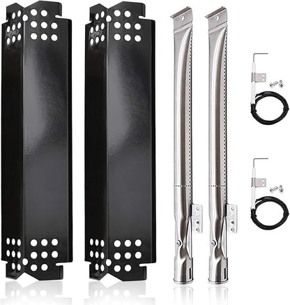 Criditpid Grill Replacement Parts for Nexgrill 2 Burner 720-0864M, 720-0864, 720-0830H, 720-0888N, 720-0864R, Grill Heat Plate Shields, Burners and Igniters for Nexgrill 720-0864M Replacement Parts