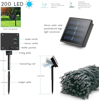 2 Pack Solar Christmas String Lights, Total 400 LED 144Ft Solar String Lights, Outdoor Lighting with 8 Modes Waterproof for Xmas Tree, Garden, Patio, Party Decorations (Multi Color)