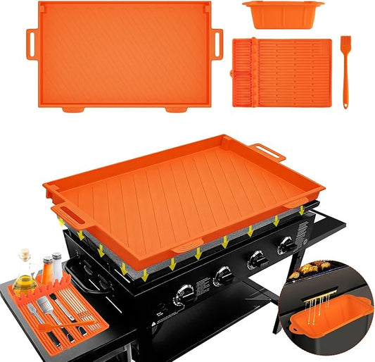 36" Blackstone Silicone Griddle Cover,Includes 16" Silicone Spatula Mat,Premium Food-Grade Material,Full-Edge Protection,Full Protection，for Outdoor All-Season Grilling with Accessories