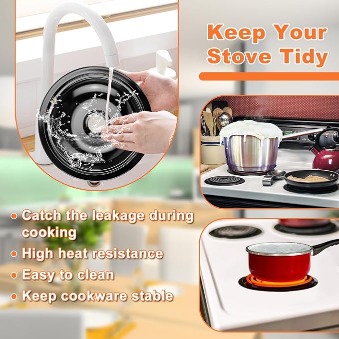 W10290350 W10290353 Porcelain Burner Drip Pan Bowls & MP22YA Electric Range Burner Element Unit Set by Cenipar-Compatible with Whirl-pool Frigi-daire Ama-na Range Oven/Stove