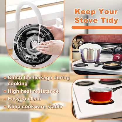 W10290350 W10290353 Porcelain Burner Drip Pan Bowls & MP22YA Electric Range Burner Element Unit Set by Cenipar-Compatible with Whirl-pool Frigi-daire Ama-na Range Oven/Stove