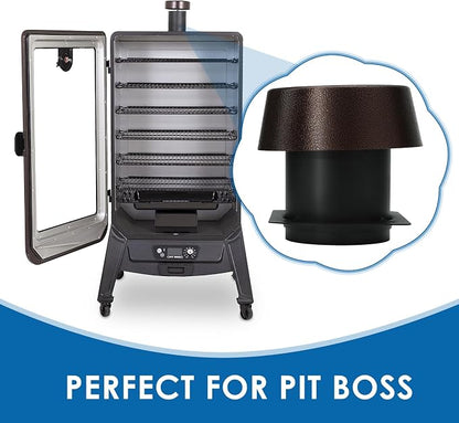 Smoke Stack for Pit Boss Vertical Smoker - 3/5/7 Series Replacement | Fits Pit Boss & Sportsman 3/5/7 Series. Replaces OEM 60268, PBV357P1-04/03. Durable powder-coated steel.