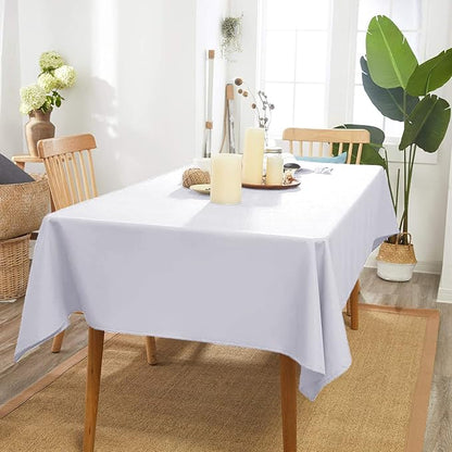 Creamy White Rectangle Tablecloth 60 x 120 Inch 8 Foot 210 GSM Stain&Water Wrinkle Resistant Washable Fabric Table Cloth for Dining Table Buffet Parties Outdoor Picnic Camping Kitchen