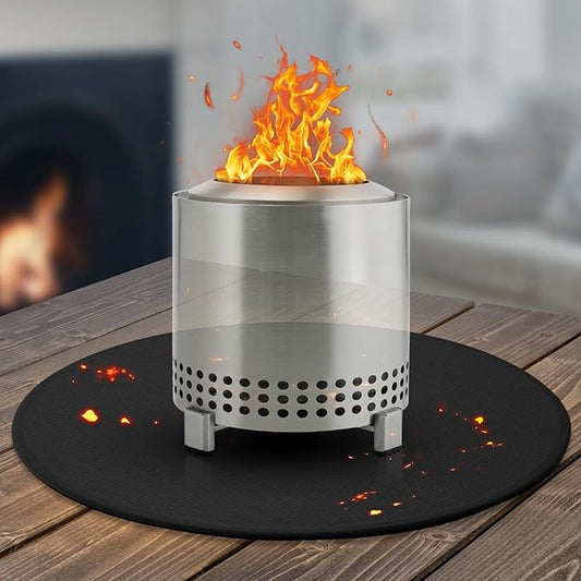 20'' Fire Pit Mat for Solo Stove Mesa/XL Tabletop Fire Pit,4-Layer Fireproof Heat Resistant Under Grill Mat, Easy-to-Clean Waterproof & Non-Slip for Table Top Protection