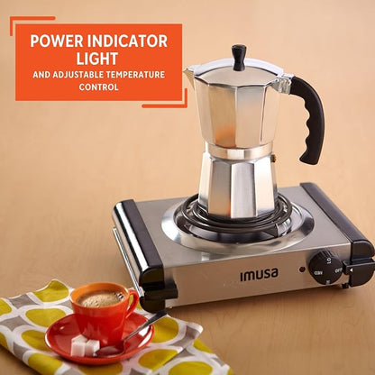 IMUSA USA GAU-80311 Electric Single Burner 1000-Watts, Stainless Steel, Silver (Pack of 3)