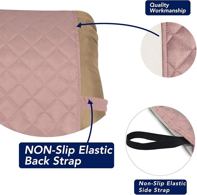 PureFit Reversible Recliner Chair Covers Couch Covers for Dogs, 19 in | Pink/Beige, Water Resistant Couch Protector, Washable Pet Couch Cover with Non Slip and Elastic Straps For Kids