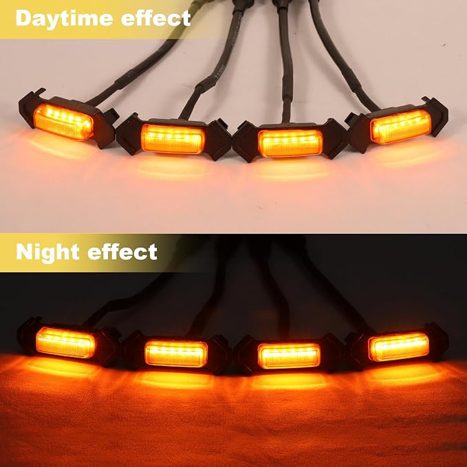 Front Emblems Led Grill Lights for Toyota Tacoma TRD-Pro 2015-2023 | 5pcs,Amber Leds,Yellow Face color + front Emblems tacoma