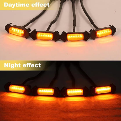 Front Emblems Led Grill Lights for Toyota Tacoma TRD-Pro 2015-2023 | 5pcs,Amber Leds,Yellow Face color + front Emblems tacoma