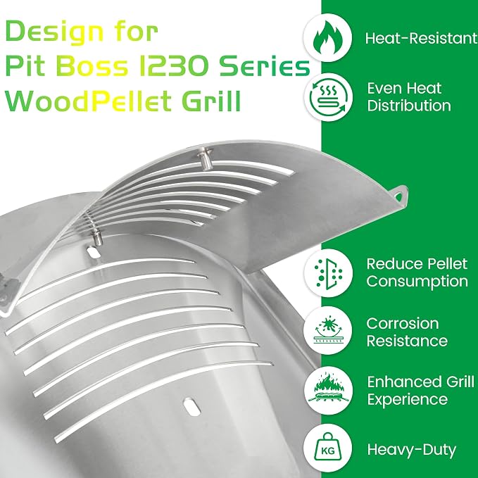 Flame Broiler Kit for Pit Boss PB1100PSC2 PB1230 Pellet Gas Combo Grills 1230 1230CC Lexington Sportsman Replacement Parts Pitboss Diffuser Heat Deflector Plate Smoker BBQ Accessories