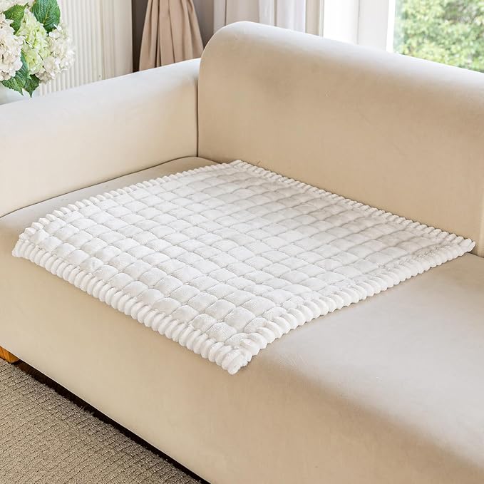 OstepDecor Couch Cover for Dogs, Washable Non Slip Sofa Cover for Pets | Soft Couch Covers for Sofa, Loveseat and Sectional, Furniture Protector Against Pet Hair & Dirt (27.6" x 27.6", Off White)
