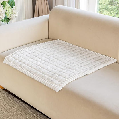 OstepDecor Couch Cover for Dogs, Washable Non Slip Sofa Cover for Pets | Soft Couch Covers for Sofa, Loveseat and Sectional, Furniture Protector Against Pet Hair & Dirt (27.6" x 27.6", Off White)