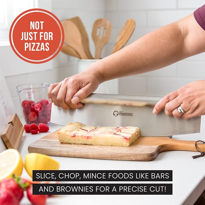 Chef Pomodoro Pizza Peel and Cutter Set, Foldable Handle, 12x14 in | Commercial-grade Aluminum, Foldable Wood Handle; Pizza Spatula/Paddle for Bread & Pastries; Compact for Storage