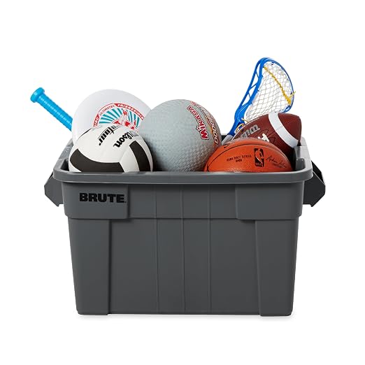 Rubbermaid Commercial Products BRUTE Tote Storage Container with Lid-included, 20-Gallon, Gray, Rugged/Reusable Boxes for Moving/Storing in Garage/Basement/Attic/Jobsite/Truck/Camping (FG9S3100GRAY)
