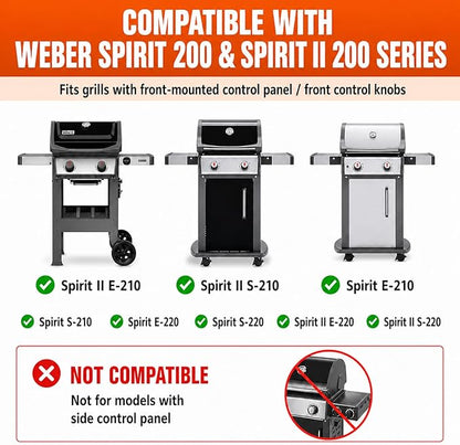 Hisencn 7635 Flavorizer Bars, 69785 Grill Burner, 7642 Igniter for Weber Spirit 200 with Front Control, Spirit E210, E220, S210, S220, for Weber 15.3" Flavor Bars and 18" 304 Stainless Steel Burner