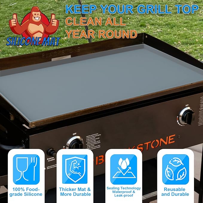 22" Silicone Mat for Blackstone Griddle Top, 100% Silicone Protective Mat Cover for Blackstone Grill