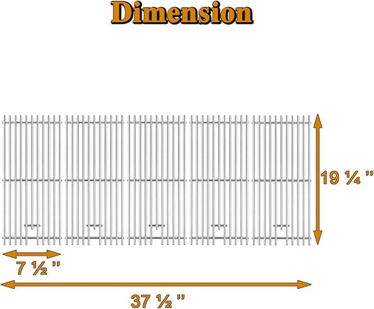 16517 Grill Grates Replacement Parts for Bull Grill Parts 5 Burner Brahma 30 Inch 57568 57569 57568CE 57569CE 57568AGA 57569AGA Lion Premuim L90000 40 Inch Stainless Steel Cooking Grate 5 Pcs