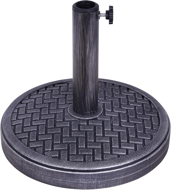 Backyard Expressions 26.5 Lb Umbrella Stand, Patio Umbrella Base, 15 in Diameter