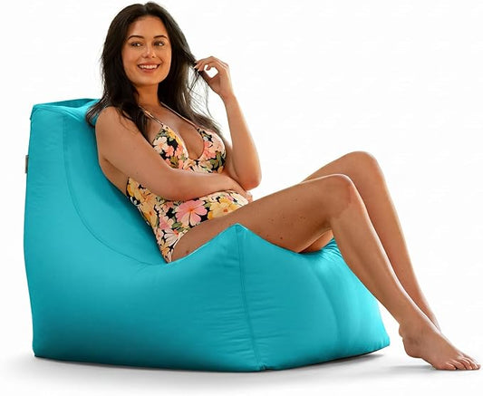 Jaxx Juniper Outdoor Bean Bag Patio Chair & Poolside Lounge, Cancun Blue