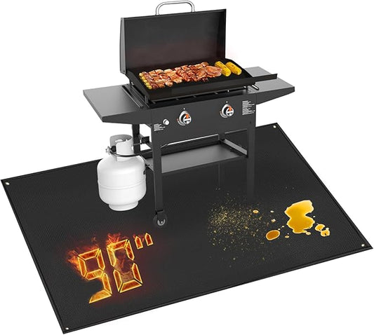 TOHONFOO 90 x 48 in Under Grill Mat Compatible with Blackstone 28in & 36in Griddle - Fireproof BBQ Mats for Grilling to Protect the Deck, Patio, Pavers - Griddle Mat Compatible with Blackstone - 1mm