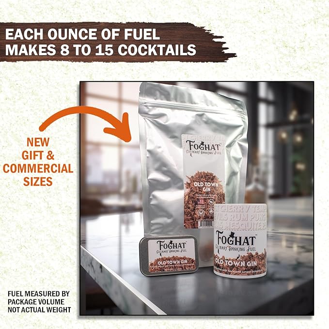 Cocktail Smoker Wood Chips - 14oz Old Town Gin Walnut & Juniper Botanicals Shavings for Smoker, Whiskey & Drink Infuser Kit - Culinary Wood Smoking Chips for Cocktail Smoke Gun & Drink Smokers