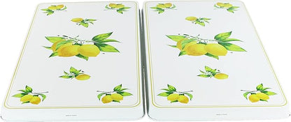 Reston Lloyd Decorative Lightweight Tin Rectangular Stovetop/Burner Cover Set, Fresh Lemons & Honey Bees, 11.25 x 19.75