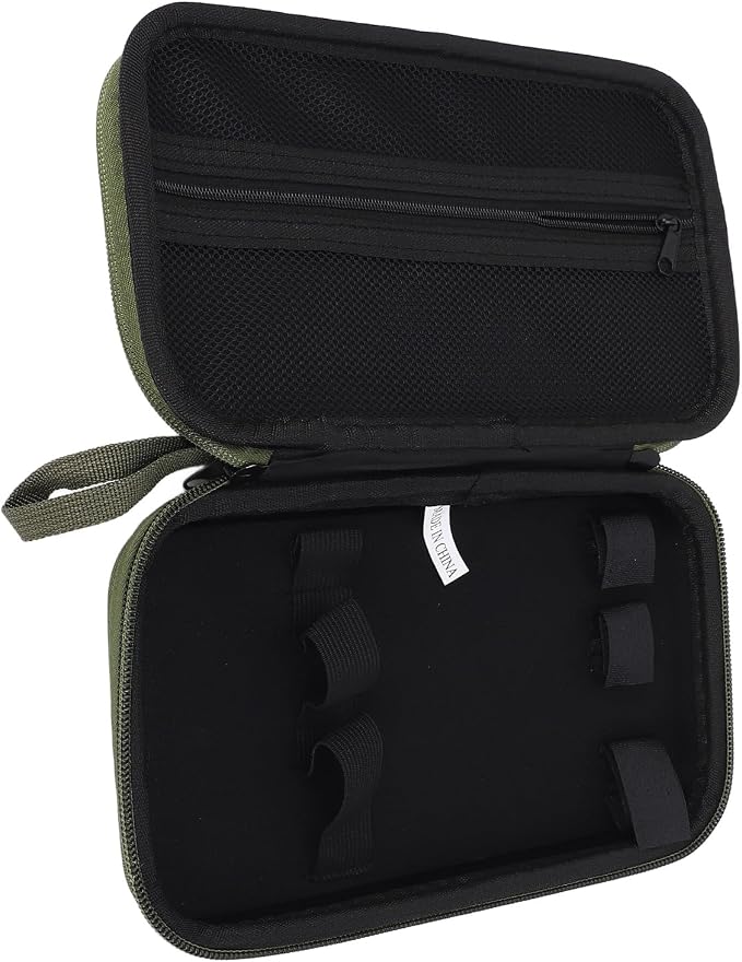 Dan&Dre EVA Shockproof Portable Camping Grill Flashlight Box/Cover with Large Capacity, Fixing Strap, Lightweight for Outdoor Activities, Camping, BBQ, Hiking (Army Green)