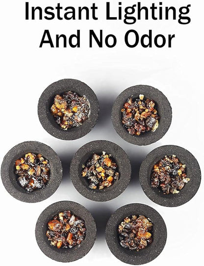 Coal Disks for Incense - Pack of 100 Coal Briquettes - 10 Rolls of 10 Tablets - Quicklighting - Slow Burning