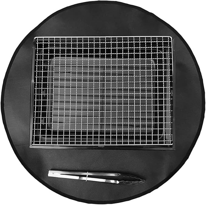 Fire Pit Mat, 36" Round Silicone Glass Fiber Fireproof Mat for Grilling, Patio, Camping - Heat Resistant & Portable Design