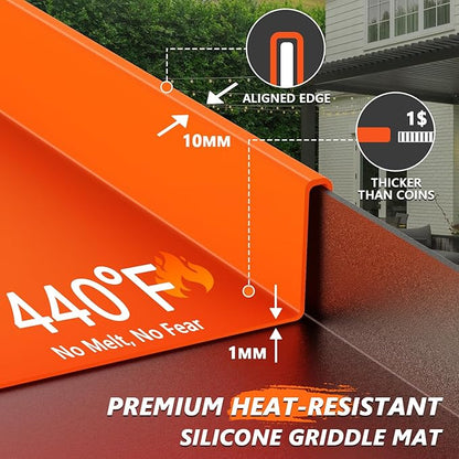 Silicone Griddle Cover for Blackstone - Full Protection Waterproof Griddle Top Cover All Year Round Protective Mat for Black Stone Accessories (28" Orange)