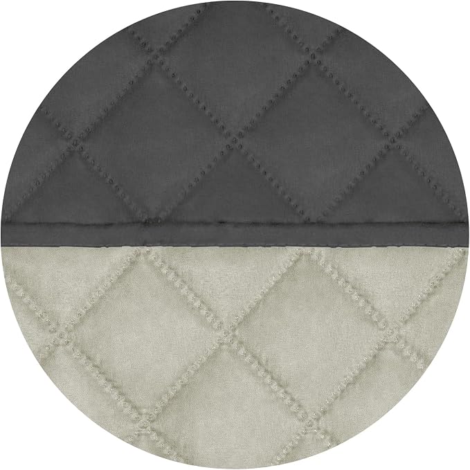 PureFit Reversible Quilted Couch Covers for Dogs Loveseat Sofa Cover 54" | Dark Gray/Beige, Water Resistant Couch Protector, Washable Pet Couch Cover with Non Slip and Elastic Straps For Kids