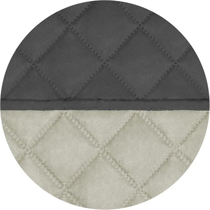 PureFit Reversible Quilted Couch Covers for Dogs Loveseat Sofa Cover 54" | Dark Gray/Beige, Water Resistant Couch Protector, Washable Pet Couch Cover with Non Slip and Elastic Straps For Kids
