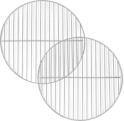 Amazon Basics Replacement Cooking Grate for 16 Inch Charcoal Grill, Round Chromed Iron Steel Grilling Rack Grid, 14.7 inch, 2-Pack, Silver