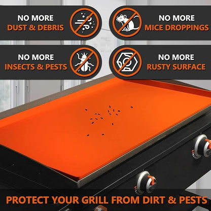 17" Silicone Griddle Mat for Blackstone 17 Inch Grill, Heavy Duty Food Grade Silicone Griddle Cover, Protect Your Grill from Dirt & Rust All Year Round