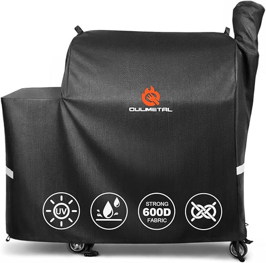 Grill Cover for Rectec Flagship 1100,RT-1250,RT-700 and RT-680 Wood Pellet Grills - 600D Heavy Duty Premium Waterproof Fade Resistant Outdoor All-Weather Protection BBQ Grill Cover