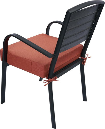 Magpie Fabrics Indoor Outdoor Cushion Cover Replacement 2 Pack, NO Insert! Water Repellent Slipcover with Ties Decor for Patio Garden Chair Sofa Bench Wicker(Coral, 24x22x4 Inch)