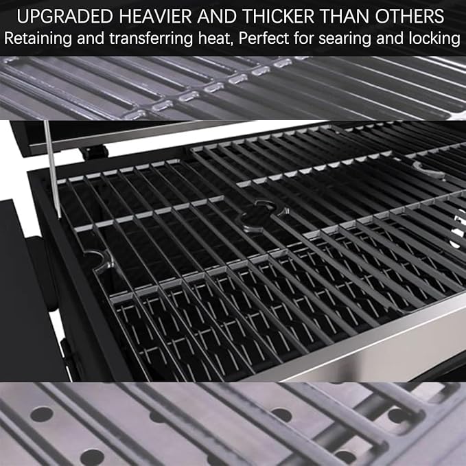 DGN576DNC-D Grill Grates Replacement Parts for Dyna Glo Grill Parts DGN486DNC-D DGN486DNC DGN486SNC DGN486SNC-D DGN576SNC-D DGA550SSP DGA550SSP-D Master Forge MFJ576DNC Cast Iron Cooking Grids 3Pcs