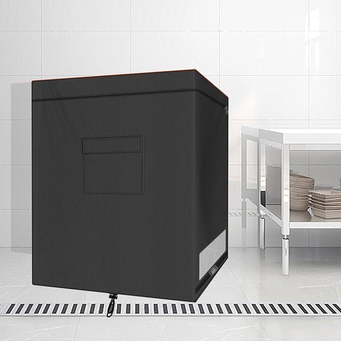 Chest Freezer Cover, Waterproof 420D Oxford Protective Outdoor Indoor Refrigerator Dust Cover with Zipper Fits 7.0 Cubic Feet Deep Freezer 38"L x 23"W x 34"H (Only Cover)