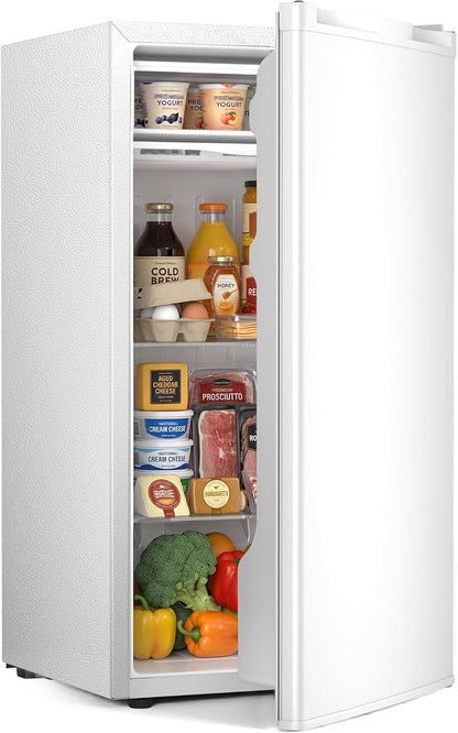 Antarctic Star 3.2 Cu.Ft. Compact Refrigerator,Single Door Mini Fridge with Adjustable Thermostat,Low noise for Apartment,Dorm,Office,WHITE